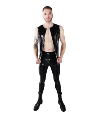 Latex101 Black Latex Zip Top