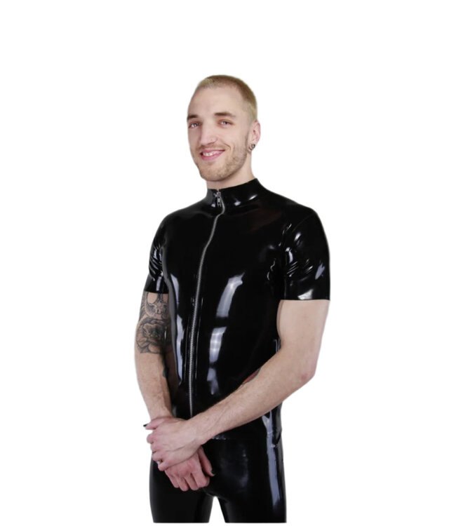 Collared Front Zip Latex Tee