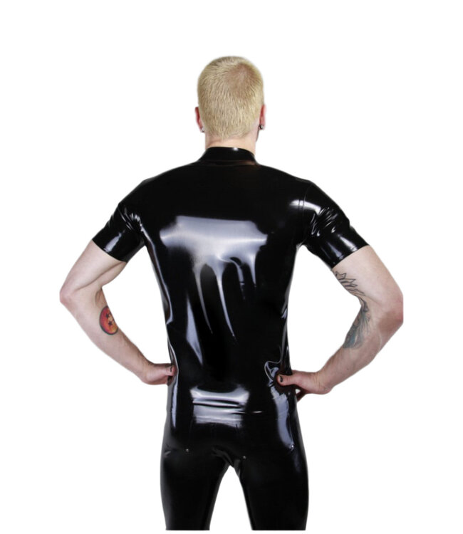 Collared Front Zip Latex Tee