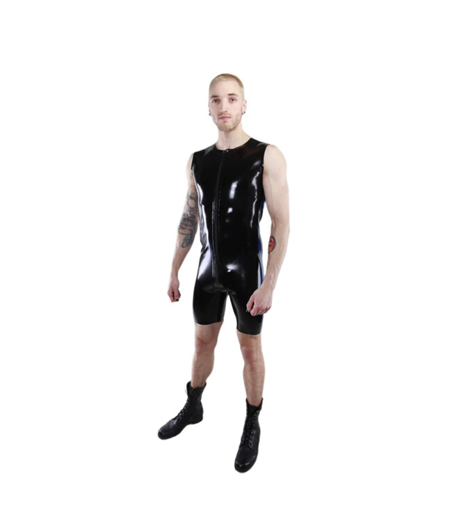 Latex Sleeveless Surf Suit Black/Blue