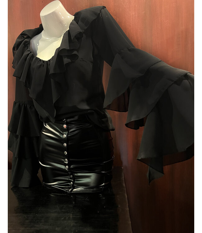 Belladonna Plunge V-neckline Sheer Top