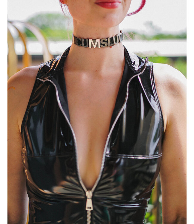 Black Vinyl Name Statement  Choker
