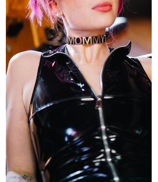 Funk Plus Black Vinyl Name Statement  Choker