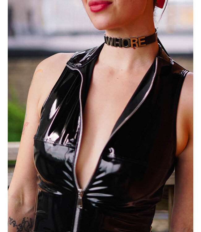 Black Vinyl Name Statement  Choker