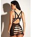 Open Shelf Cup Vinyl & Mesh Babydoll w/Cage Back