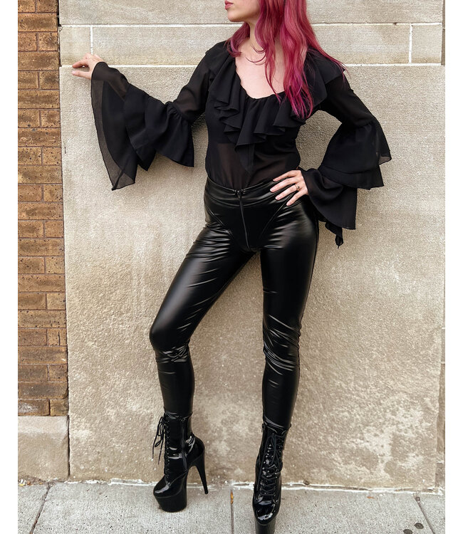 Belladonna Plunge V-neckline Sheer Top