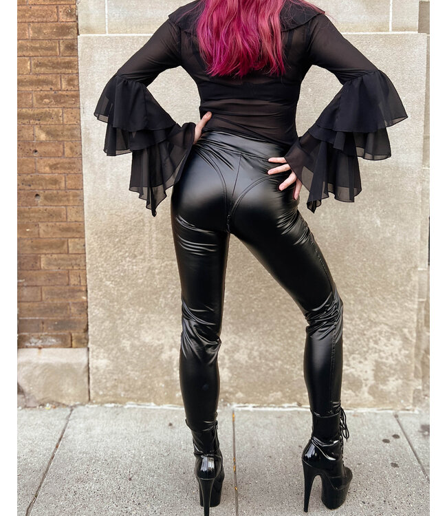 Belladonna Plunge V-neckline Sheer Top