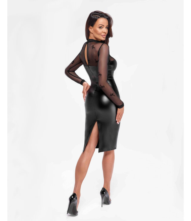 Sublime wetlook dress with mesh top