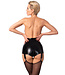 Glam suspender wetlook and vinyl shorts