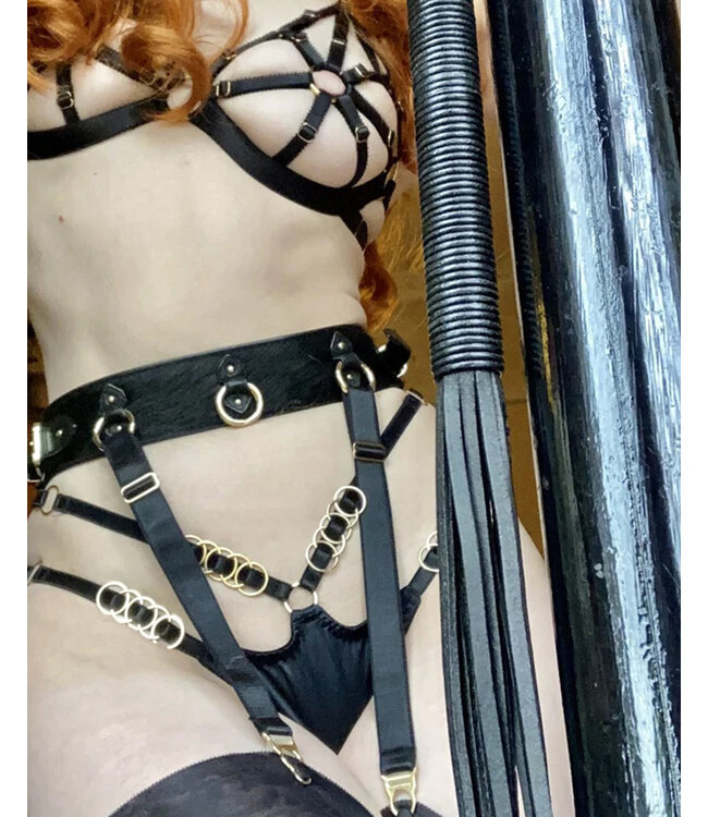 Pony Leather Bondage Suspender Belt