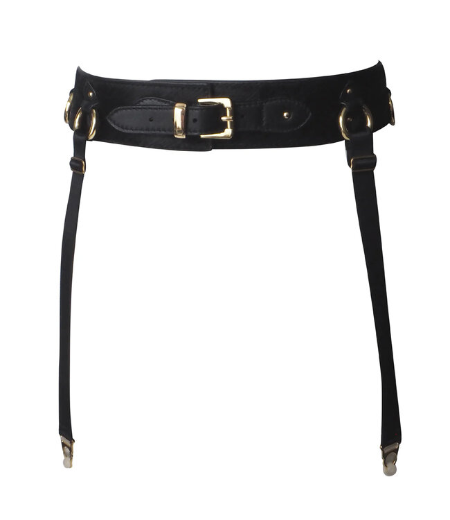 Pony Leather Bondage Suspender Belt