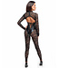 Enigma lace catsuit with underbust bodice