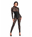 Enigma lace catsuit with underbust bodice