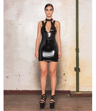 Patrice Catanzaro Orage Vinyl Short Black Dress