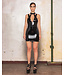 Orage Vinyl Short Black Dress