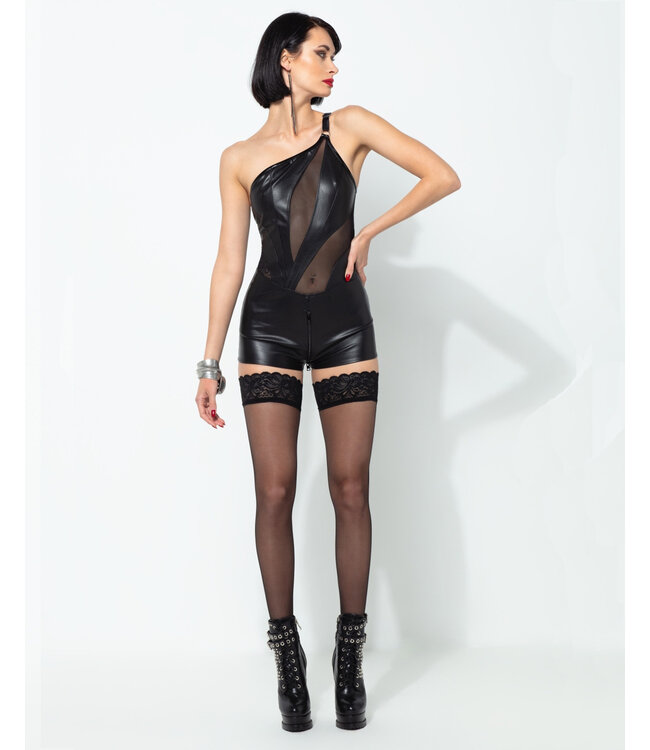Panthere faux leather bodysuit