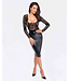 Euphoria lace and wetlook midi dress