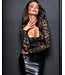 Euphoria lace and wetlook midi dress