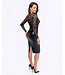 Euphoria lace and wetlook midi dress