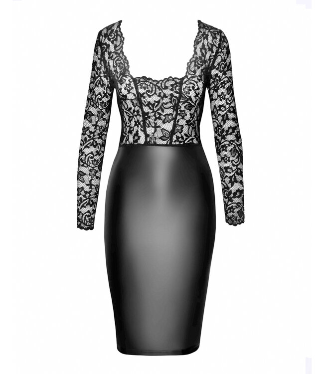 Euphoria lace and wetlook midi dress