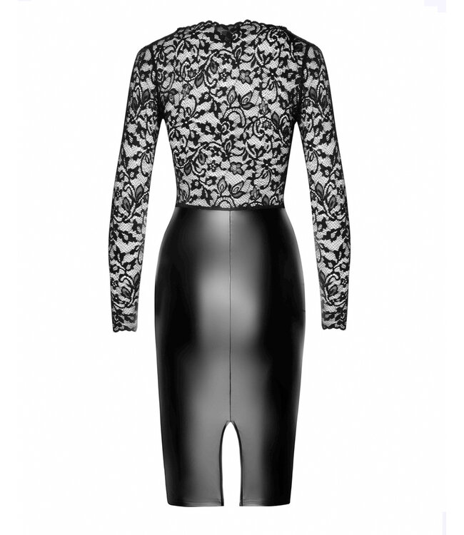 Euphoria lace and wetlook midi dress