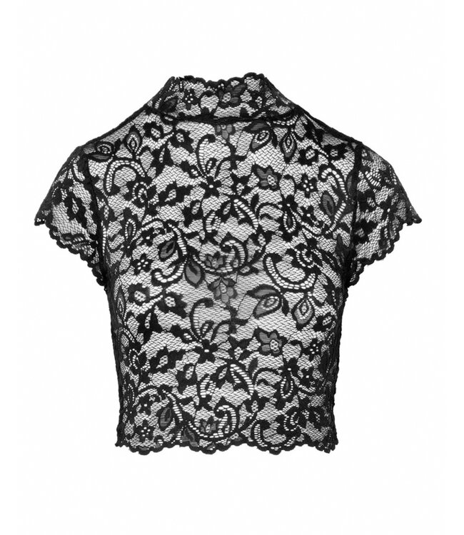 Essence lace top with high collar