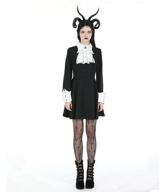 Dark In Love Goth Wednesday Black and White Dress
