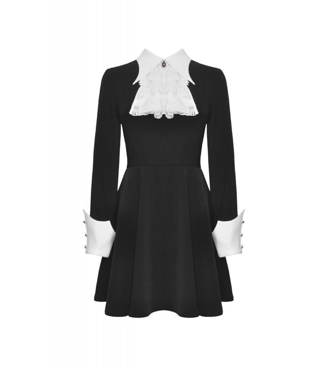 Goth Wednesday Black and White Dress