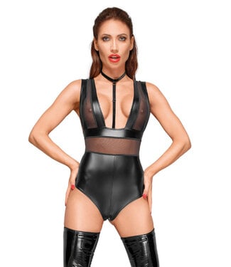 Noir Handmade Body suit with velvet choker