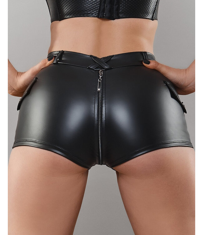 Totally Crotchless Vinyl Shorts