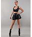 demoniq Black Vinyl frilly Skirt
