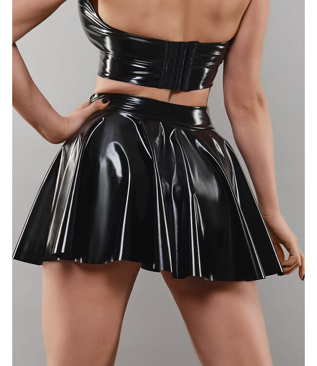 Black Vinyl frilly Skirt