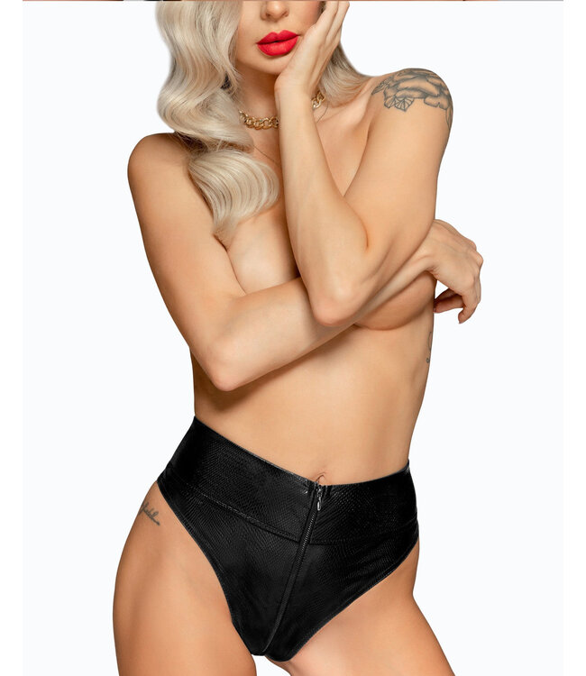 Snake wetlook panty with zipper