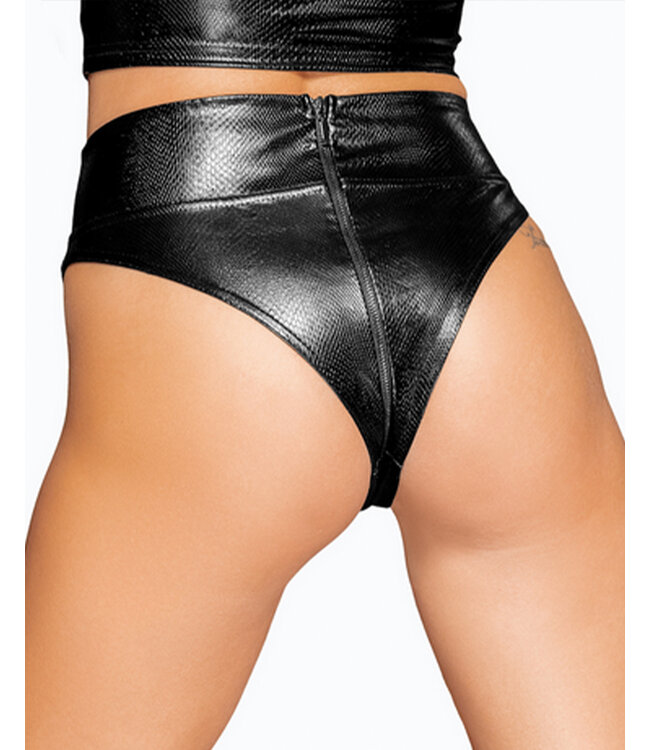 Snake wetlook panty with zipper
