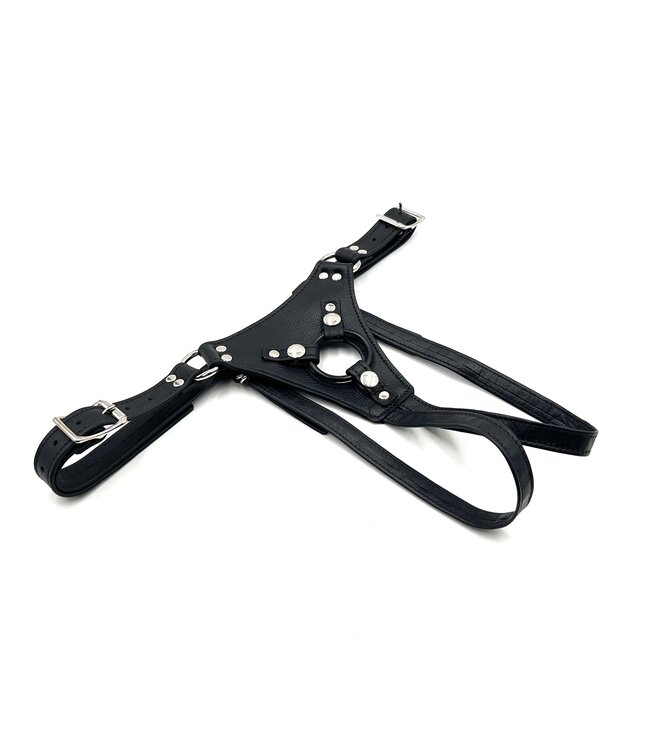 Adjustable Low Rider Strap on Harness | Chrome Hardware