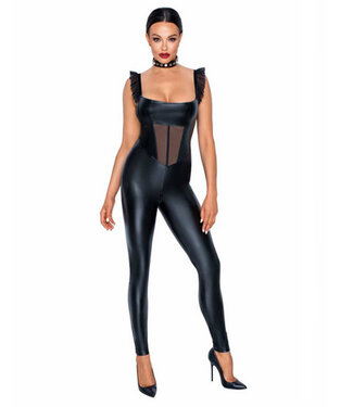 Noir Handmade Flirtatious | PVC Cutout Catsuit