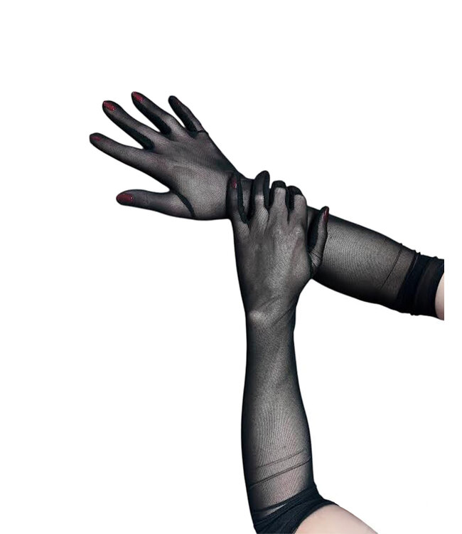 Opera  Sheer Black Gloves