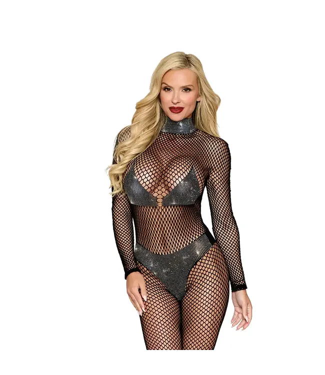 High Neck Fishnet Bodystocking