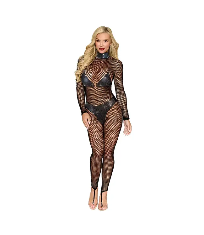 High Neck Fishnet Bodystocking