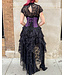 Black and  Purple Waspie Corset