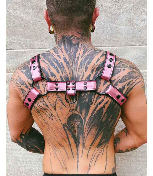 Bright Room Bulldog Leather Harness | Pink