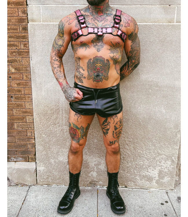 Bright Room Bulldog Leather Harness | Pink