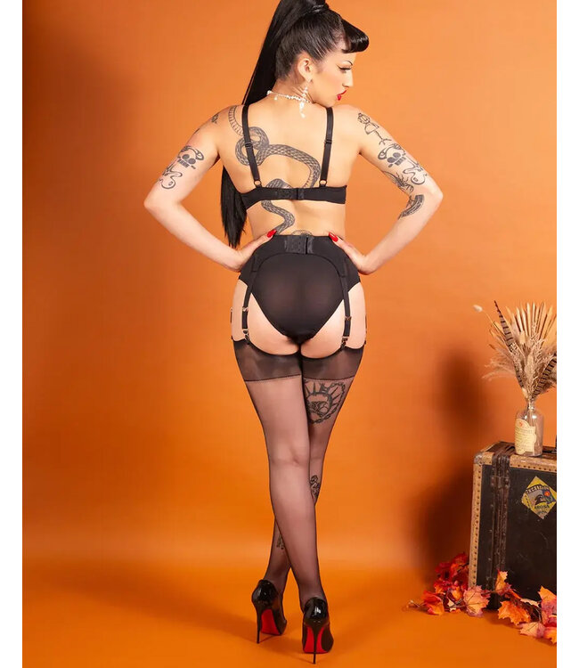 Sheer Glossy Stockings Black