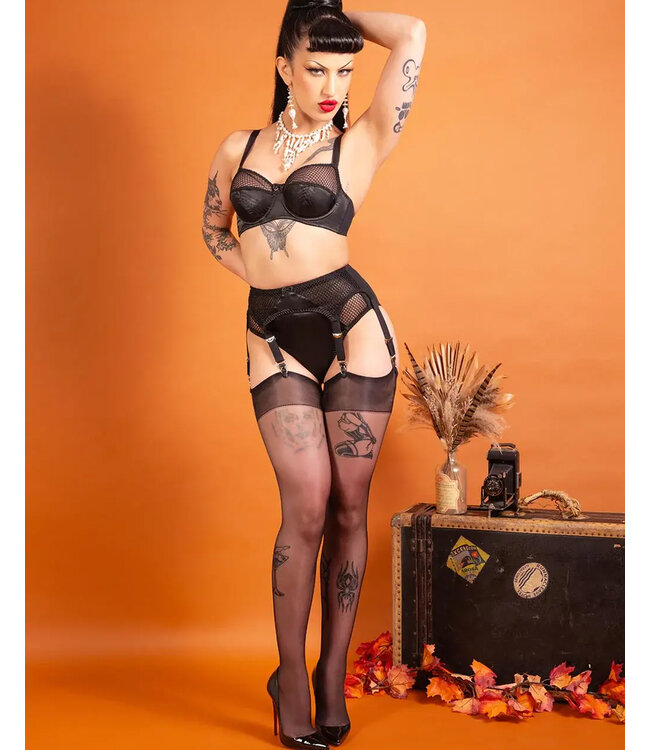 Sheer Glossy Stockings Black