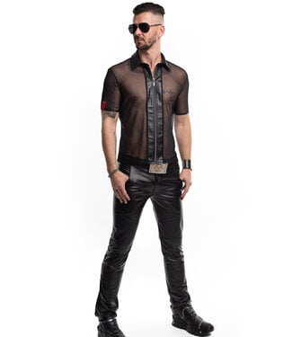 Regnes Mesh Polo Shirt With Front Zipper | BDSM Fashion