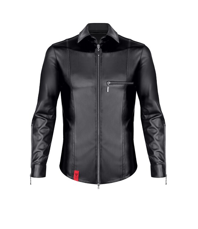 Men's Wetlook Shirt with Front Zipper | BDSM Fashion