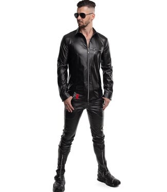 Regnes Men's Wetlook Shirt with Front Zipper | BDSM Fashion