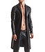 Men’s Black Wet-Look Classic Trench Coat | BDSM Fashion