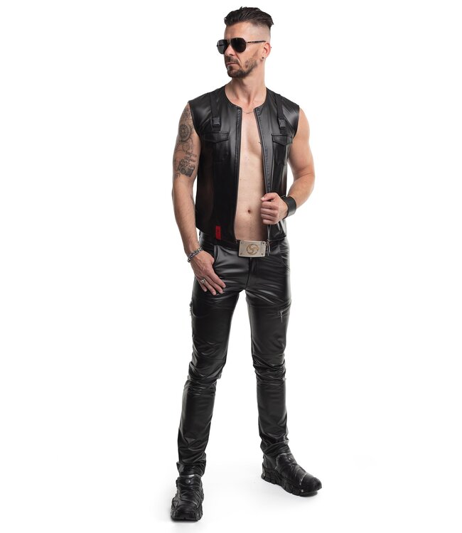 Masculine Wetlook Fetish Trousers with Zippers | BDSM Fashion