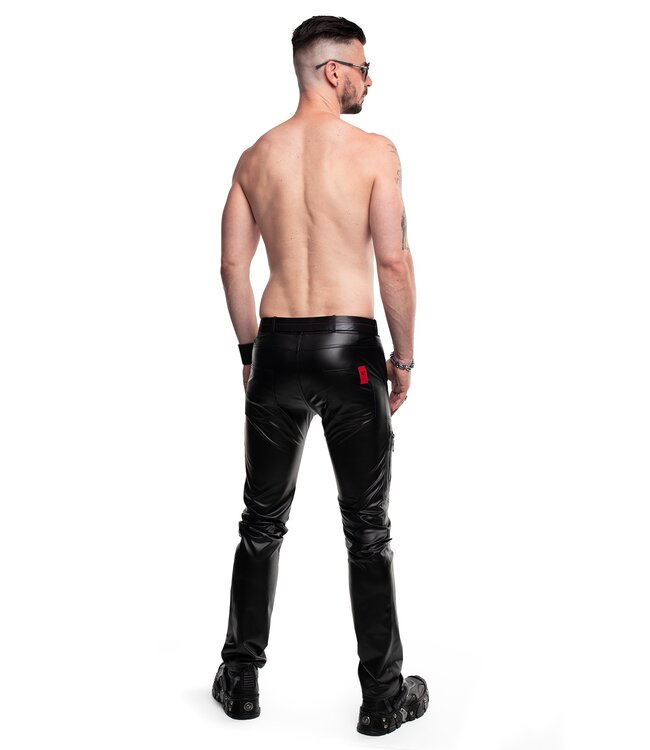 Masculine Wetlook Fetish Trousers with Zippers | BDSM Fashion